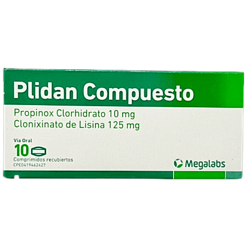 PLIDAN COMPUESTO 10MG-125MG X 10 COMP RE