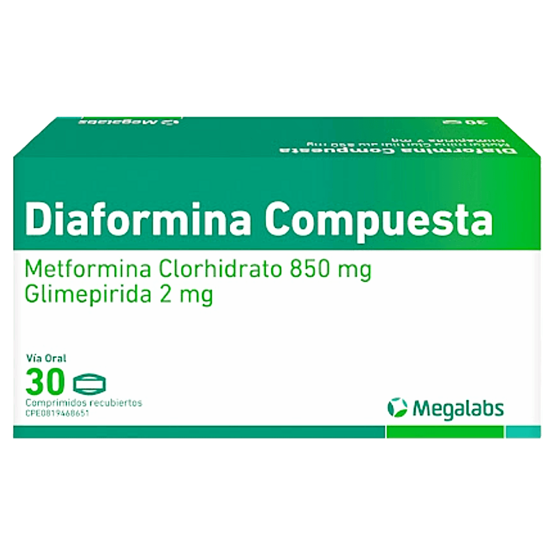 DIAFORMINA COMPUESTA 850MG-2MG X 30 COM