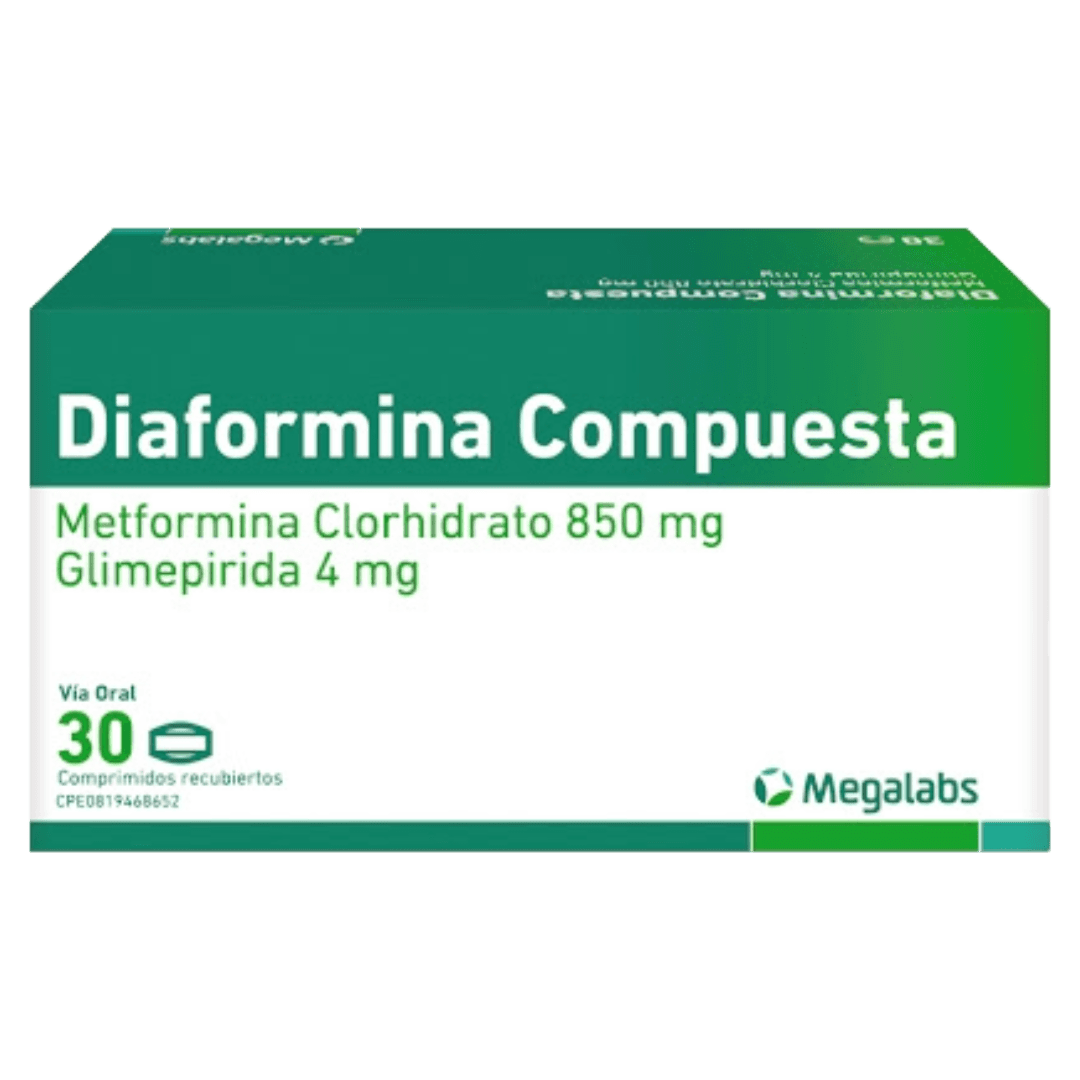 DIAFORMINA COMPUESTA 850MG-4MG X 30 COM