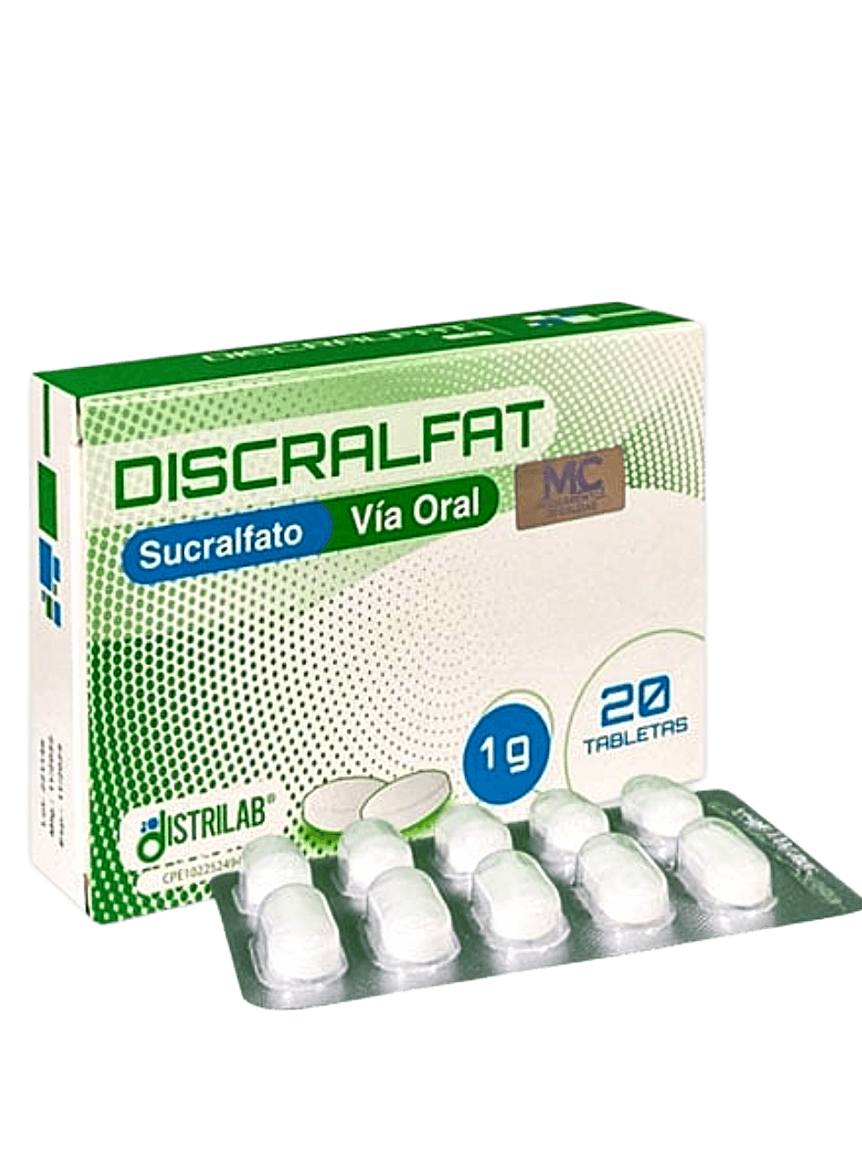 DISCRALFAT 1G X20 TAB DISTRILAB