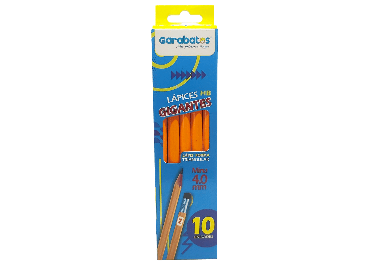 LAPIZ HB X 10 TRIANGULAR C/BORRA