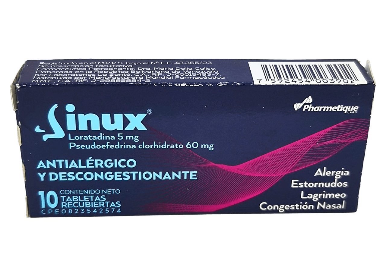 SINUX 5MG-60MG X 10 TAB