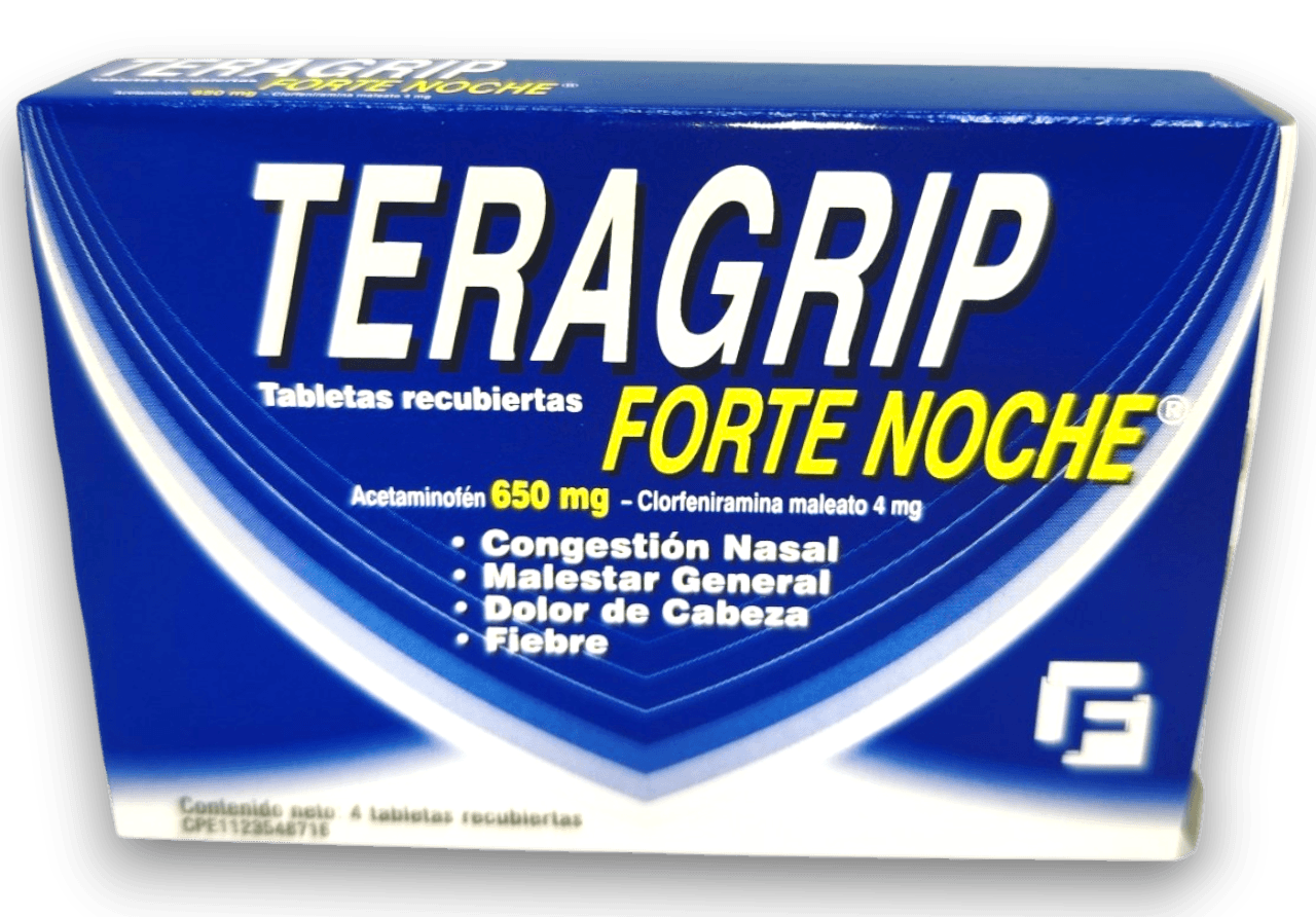 TERAGRIP FORTE NOCHE 650MG-4MG X4 TAB