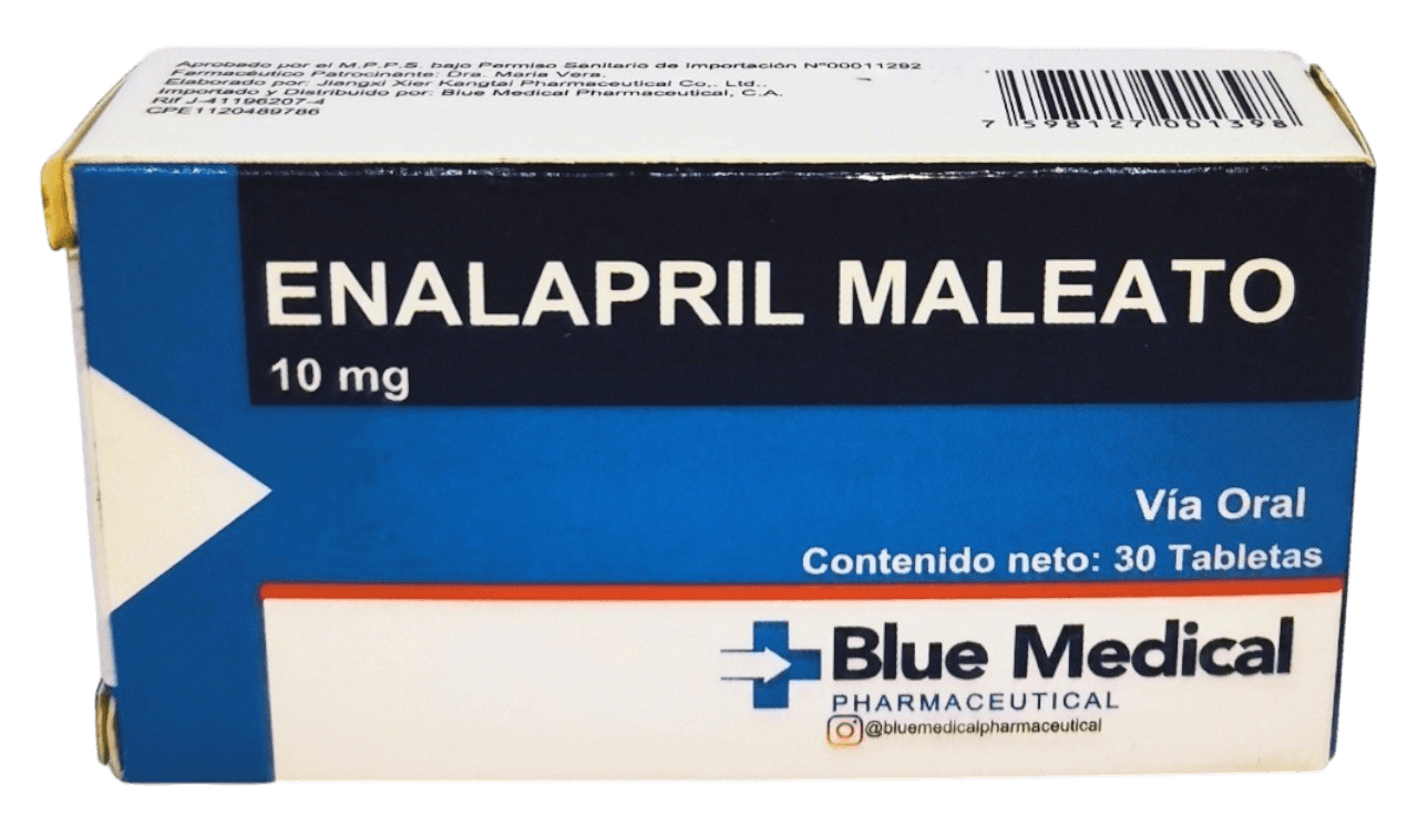 ENALAPRIL MALEATO TAB 10 MG X 30 BLUE