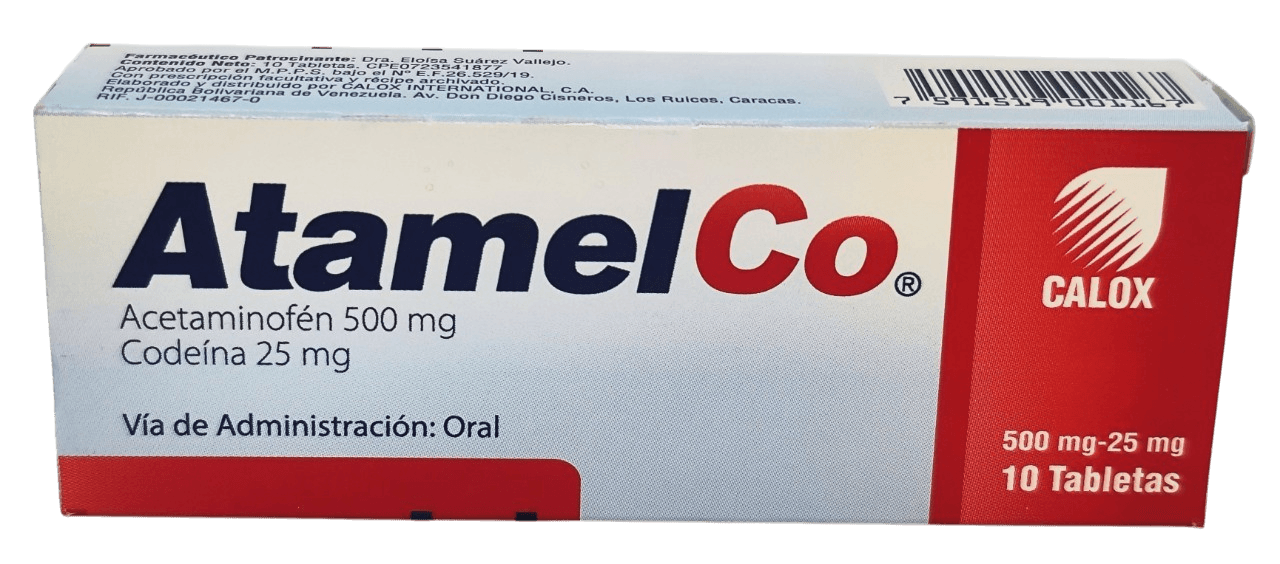 ATAMELCO 500-25MG X 10 TAB ACETAMINOFEN-CODEINA