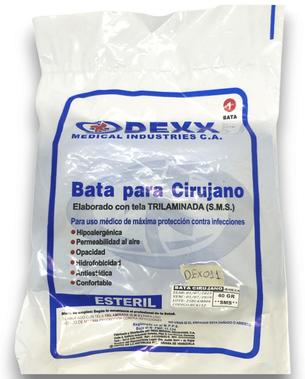 BATA DE CIRUJANO 40GRS  X 1UND