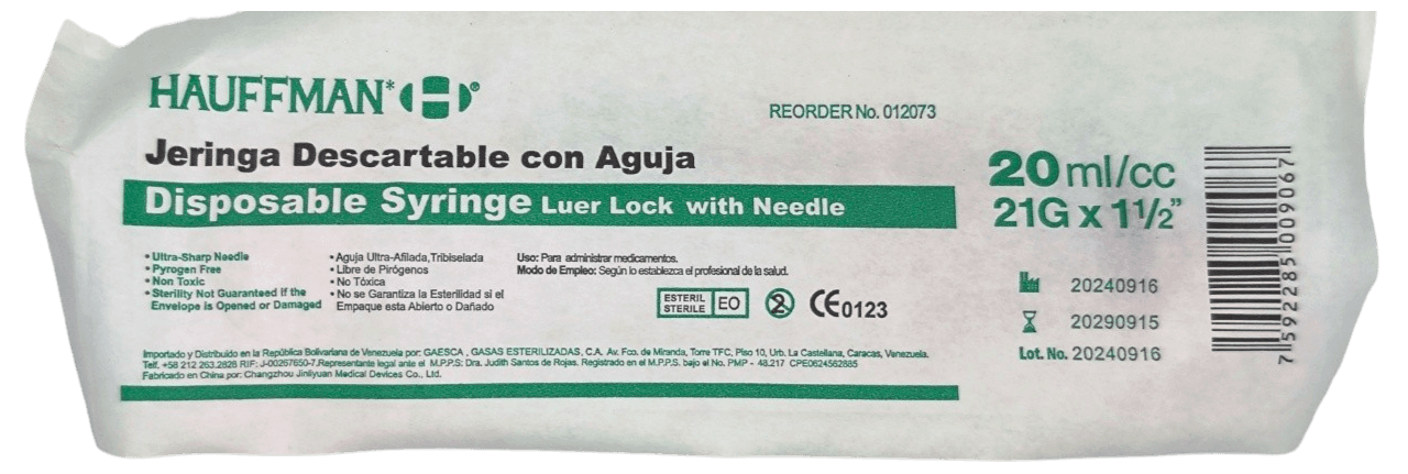 JERINGA 20CC HAUFFMAN