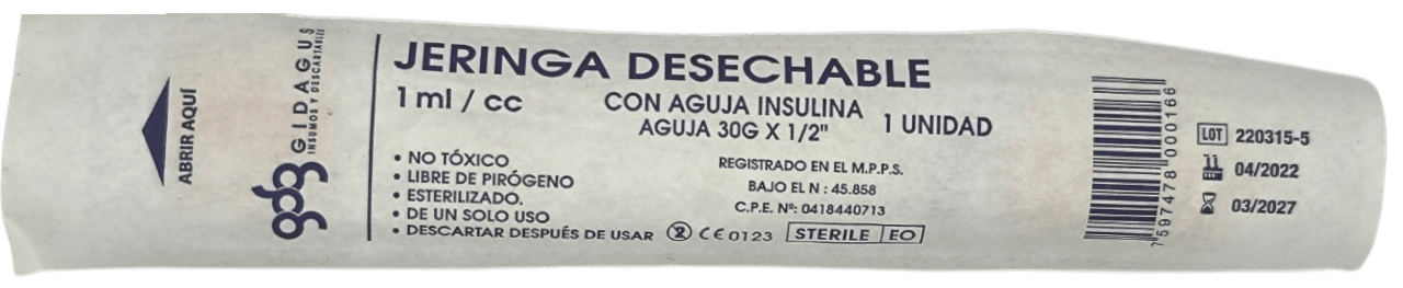 JERINGA 1CC 30X1/2 X 1 UND