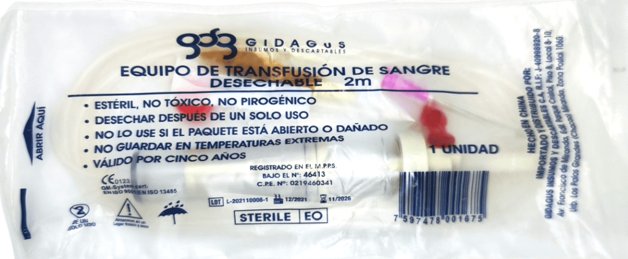 EQUIP TRANSF DE SANGRE 2M CON AGUJA
