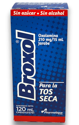 BROXOL (OXOLAMINA) 210MG/15ML. JARABE PARA LA TOS SECA 120ML.