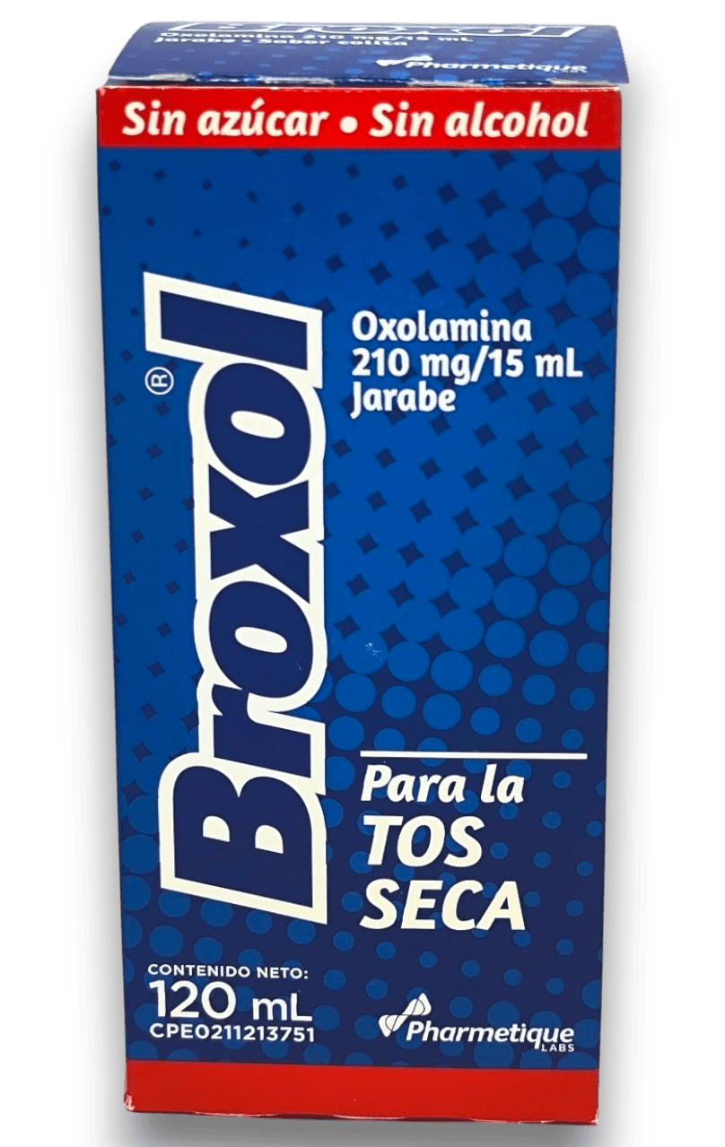 BROXOL (OXOLAMINA) 210MG/15ML. JARABE PARA LA TOS SECA 120ML.