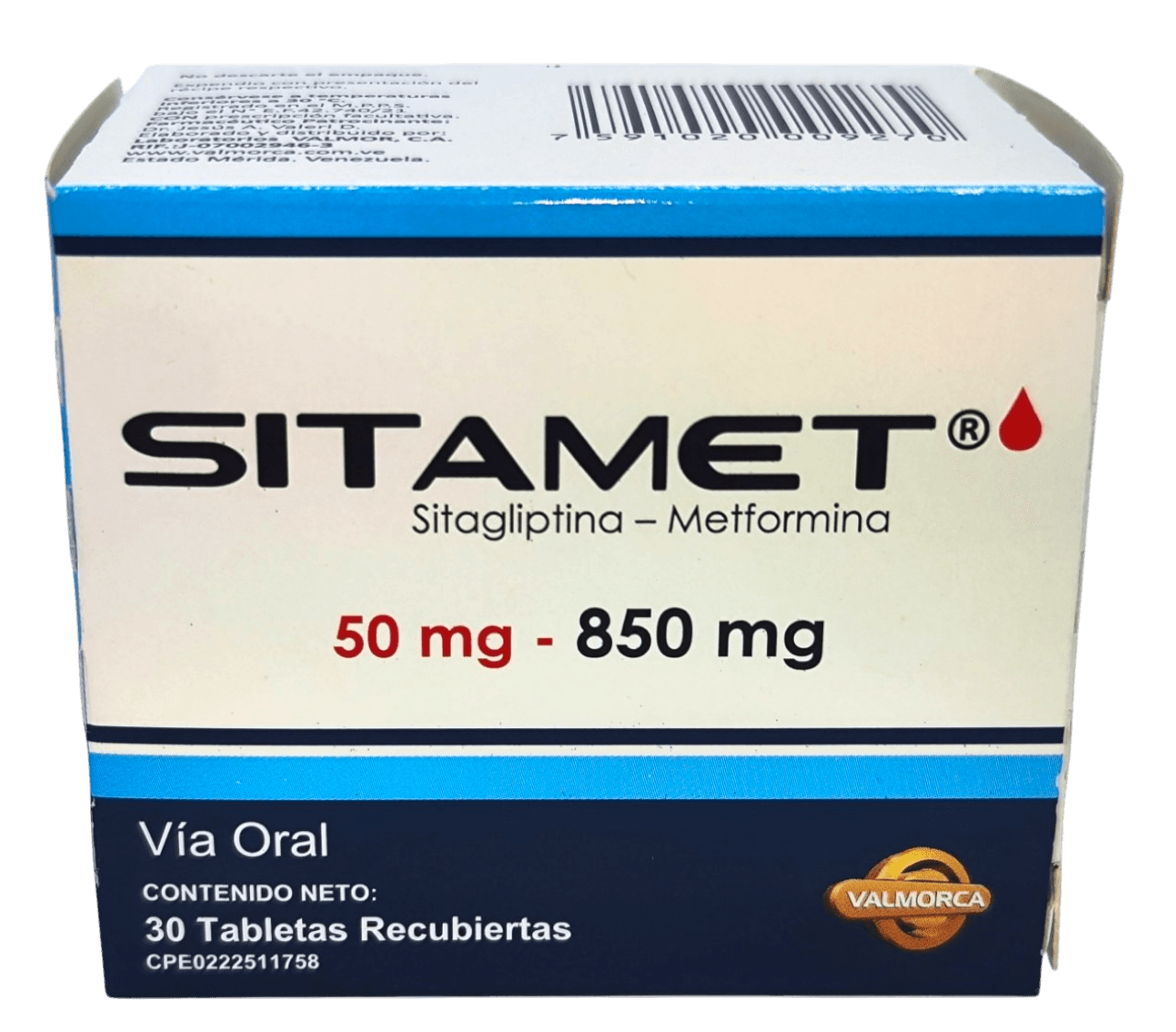 SITAMET 50MG-850MG X 30TAB VALMORCA