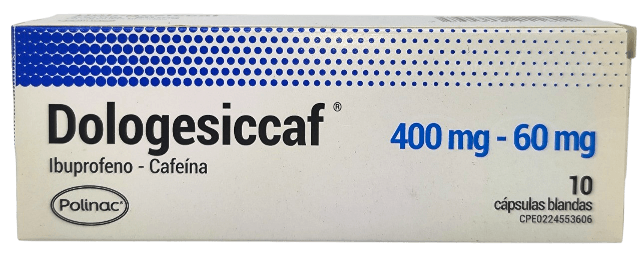 DOLOGESICCAF 400MG-60MG X 10 CAP BLAN