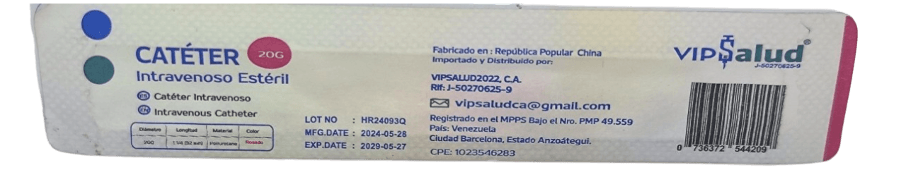 JELCO CATETER N 20G ROSADO X 1 UND