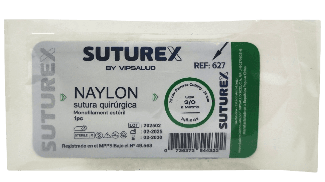 SUTURA NYLON 3-0 AGUJA RECTA VIPSALUD