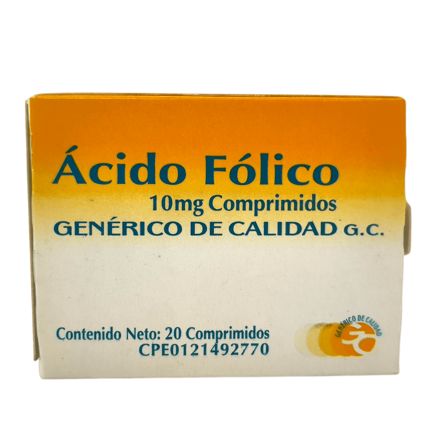 ACIDO FOLICO 10MG X 20 COM GENE CALIDAD