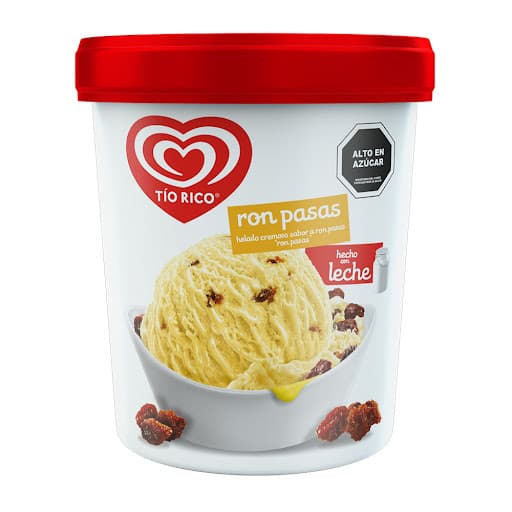 TIO RICO HELADO RON PASAS 850 ML