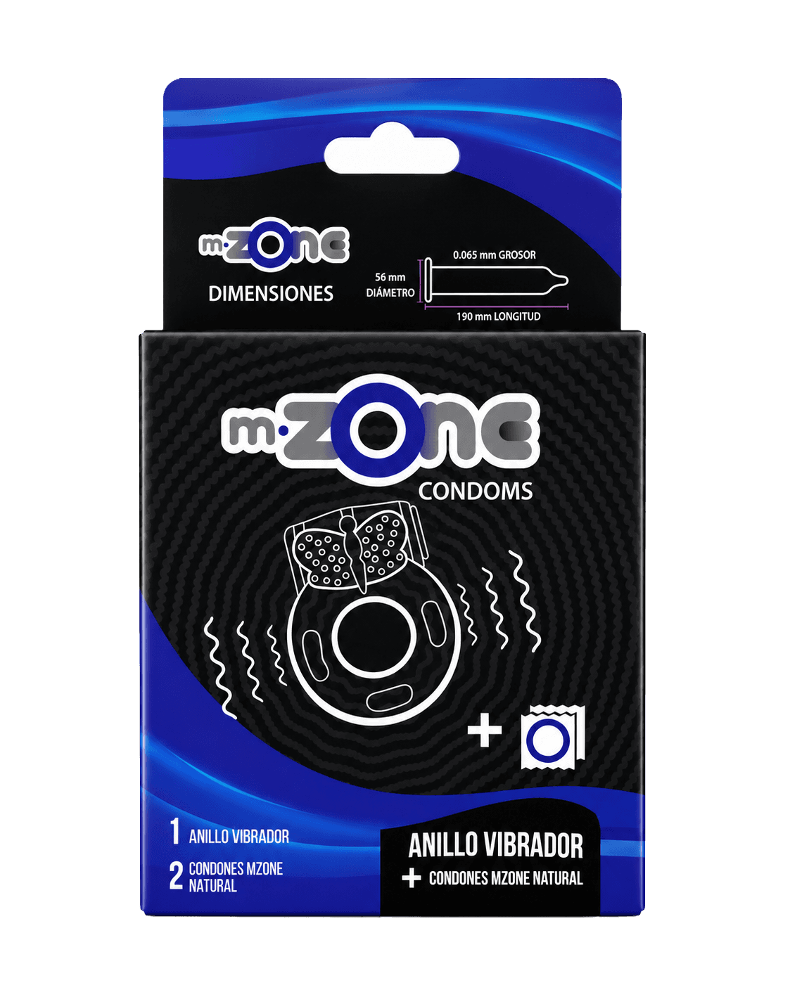ANILLO VIBRADOR M-ZONE + 2 PRESERVATIVOS