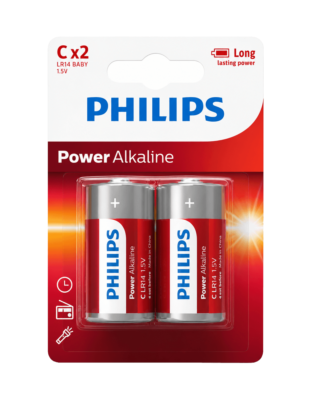 PILAS PHILIPS POWER ALKALINE C X 2UND