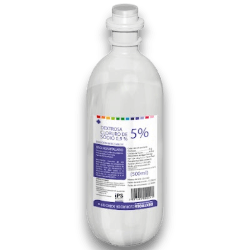 SOLUCION DEXTROSA 5% CLORU SOD0.9% 500ML