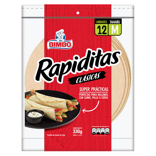 TORTILLAS CLASICAS BIMBO 12UNI 330G
