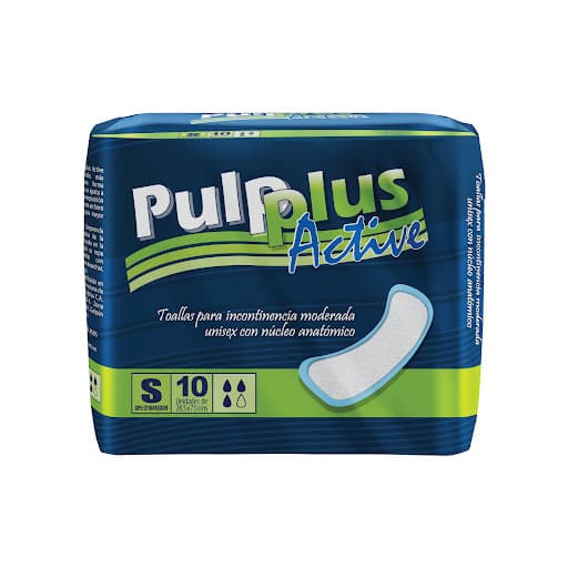 TOALLAS PULPLUS ACTIVE PARA INCONTINENCIA TALLA S X 10 UND