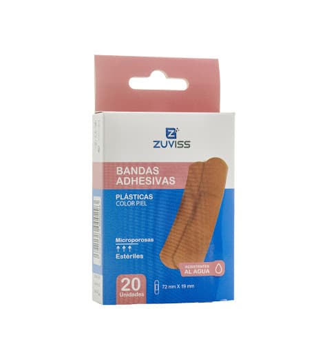 BANDAS ADHESIVAS COLOR PIEL ZUVISS X 20 UND