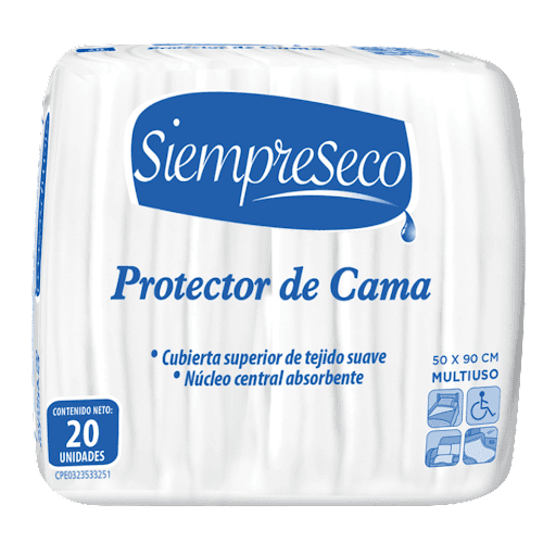PROTECTOR DE CAMA SIEMPRE SECO X 20