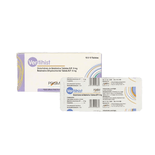 VERTIHIST 8 MG X 10 TAB