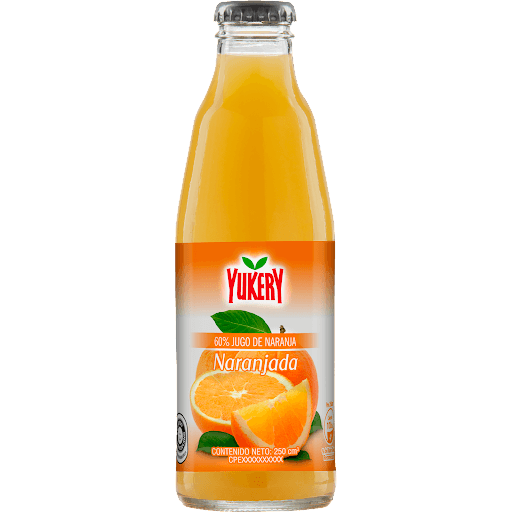 JUGO YUKERY NARANJA VIDRIO X 250 ML