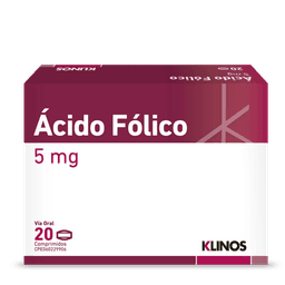 ACIDO FOLICO 5MG X 20 COM KLINOS