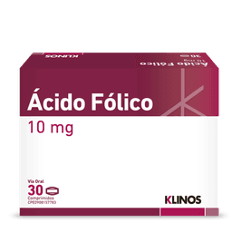 ACIDO FOLICO 10MG X 30 COM KLINOS