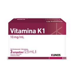 VITAMINA K1 10MG-ML X 3AMP 2.5ML KLINOS