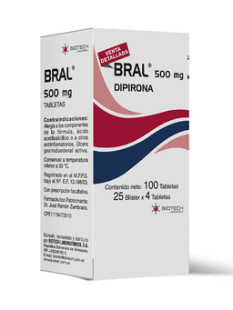 BRAL 500MG X 4 TAB BLISTER